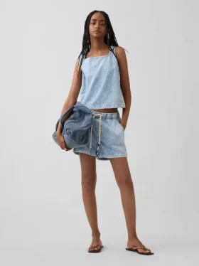 Korte denim tanktop