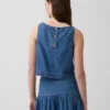Korte denim tanktop