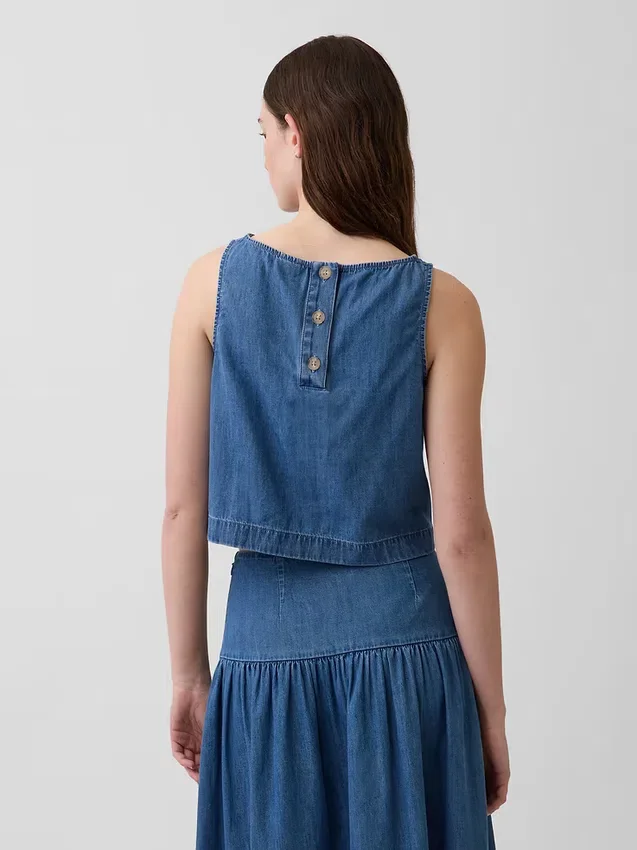 Korte denim tanktop