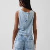 Korte denim tanktop