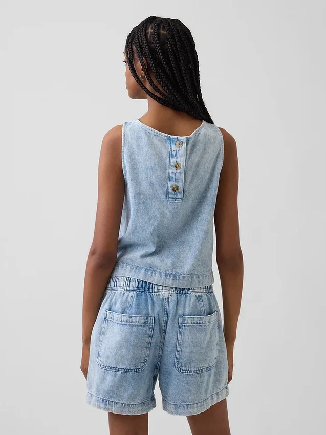 Korte denim tanktop