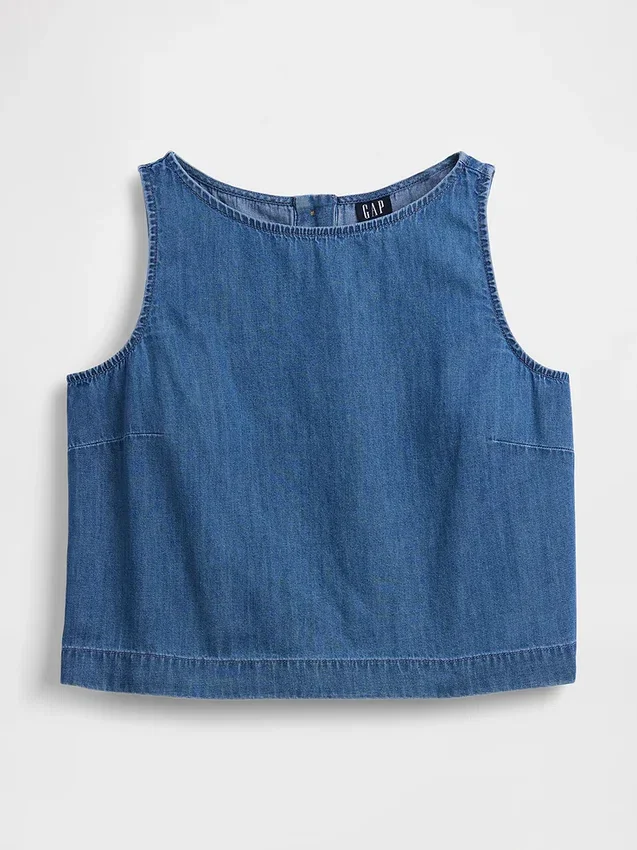 Korte denim tanktop