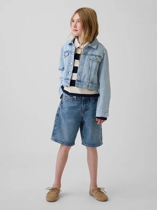 Korte denimjas voor kinderen