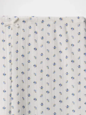 Korte pyjama-broek met pointelle-patroon