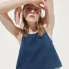 Korte tanktop van katoenen gaasdenim