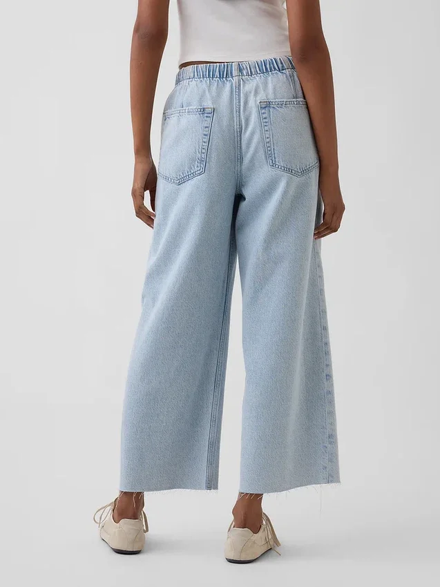 Laag uitgesneden, comfortabele, loszittende cropped Jeans in jaren '90-stijl