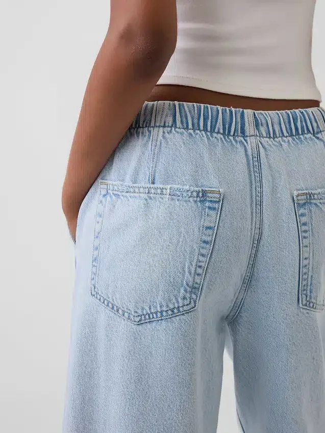 Laag uitgesneden, comfortabele, loszittende cropped Jeans in jaren '90-stijl