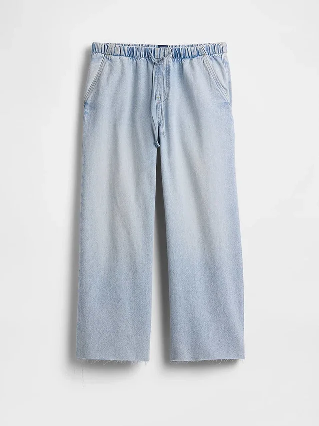 Laag uitgesneden, comfortabele, loszittende cropped Jeans in jaren '90-stijl
