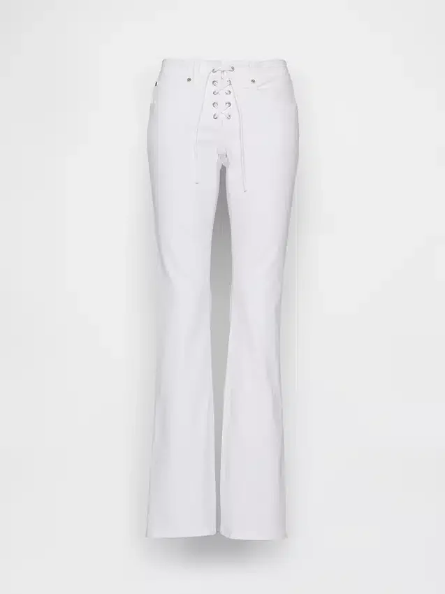 Laag uitgesneden, lange en slanke Jeans met vetersluiting