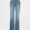 Laag uitgesneden, lange en slanke Jeans met vetersluiting