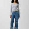 Laag uitgesneden, loszittende '90s Easy Crop-Jeans
