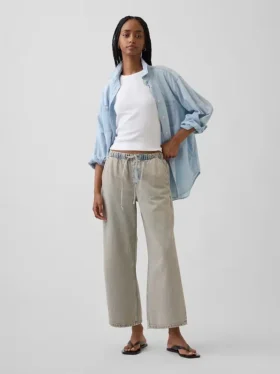 Laag uitgesneden, loszittende '90s Easy Crop-Jeans