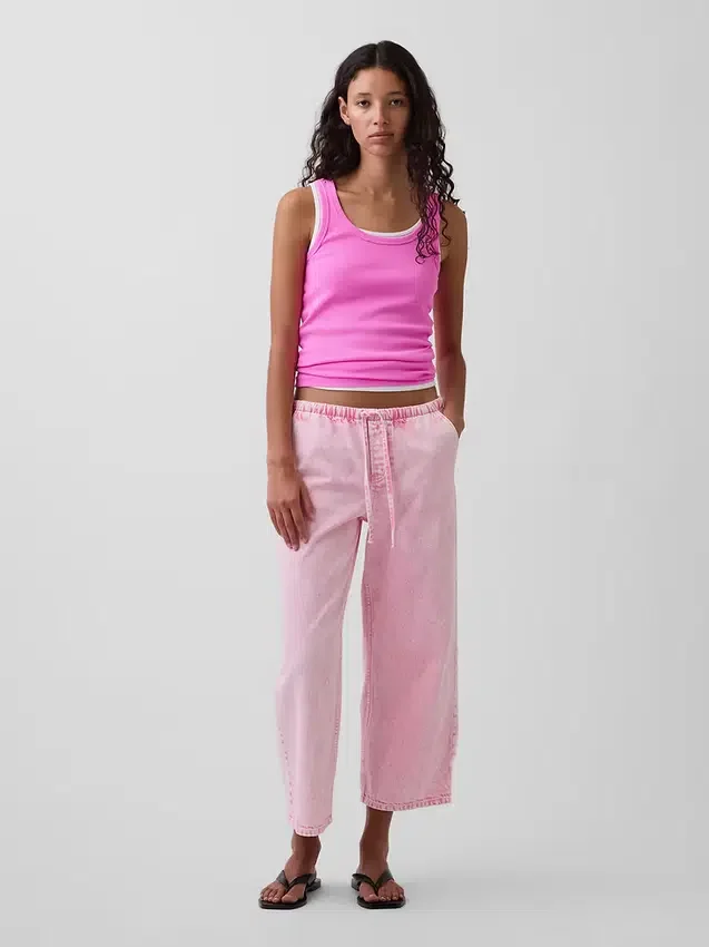 Laag uitgesneden, loszittende '90s Easy Crop-Jeans