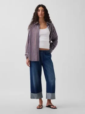 Laag uitgesneden, loszittende '90s Easy Crop-Jeans