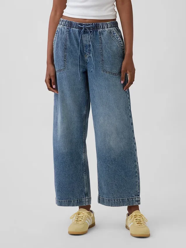Laag uitgesneden, loszittende '90s Easy Crop-Jeans
