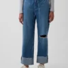 Laag uitgesneden, loszittende '90s Easy Crop-Jeans