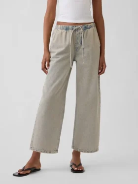Laag uitgesneden, loszittende ’90s Easy Crop-Jeans