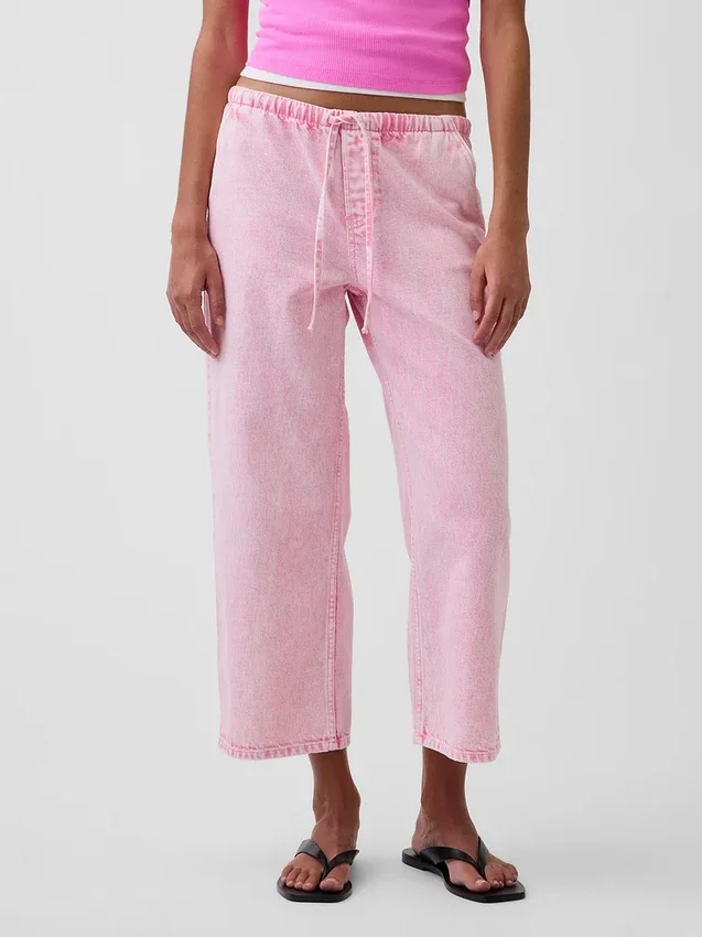 Laag uitgesneden, loszittende '90s Easy Crop-Jeans