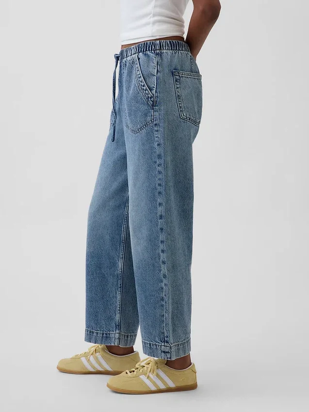 Laag uitgesneden, loszittende '90s Easy Crop-Jeans