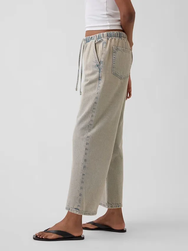 Laag uitgesneden, loszittende '90s Easy Crop-Jeans