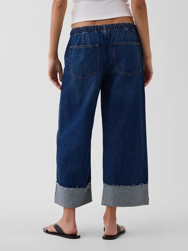 Laag uitgesneden, loszittende '90s Easy Crop-Jeans
