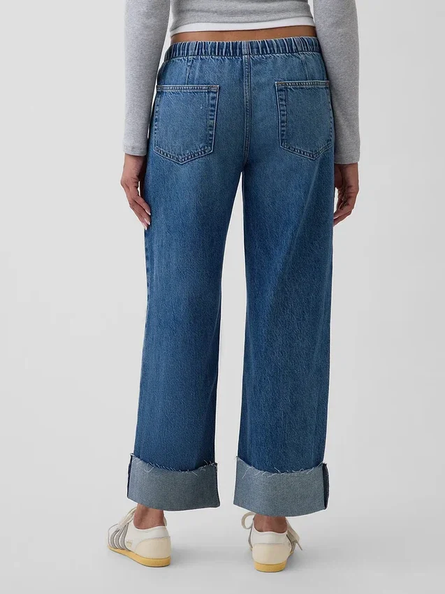 Laag uitgesneden, loszittende '90s Easy Crop-Jeans