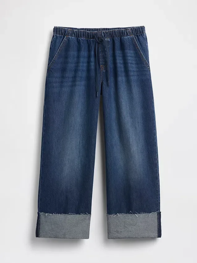 Laag uitgesneden, loszittende '90s Easy Crop-Jeans