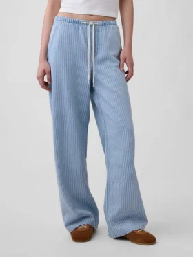 Laag uitgesneden, ultrazachte, comfortabele ’90s-stijl loszittende gestreepte Jeans