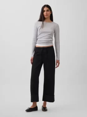 Laag uitgesneden, ultrazachte, loszittende cropped Jeans in jaren '90-stijl