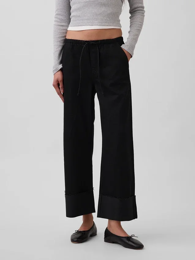 Laag uitgesneden, ultrazachte, loszittende cropped Jeans in jaren '90-stijl
