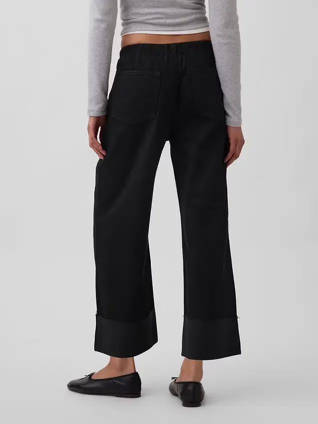 Laag uitgesneden, ultrazachte, loszittende cropped Jeans in jaren '90-stijl