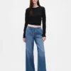 Laag uitgesneden, ultrazachte, loszittende Jeans in jaren '90-stijl
