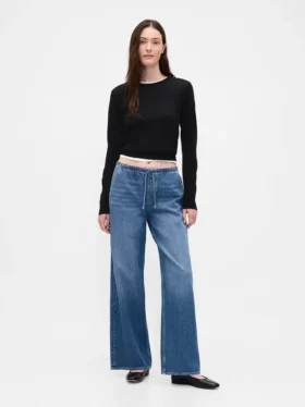 Laag uitgesneden, ultrazachte, loszittende Jeans in jaren '90-stijl