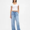 Laag uitgesneden, ultrazachte, loszittende Jeans in jaren '90-stijl