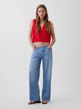 Laag uitgesneden, ultrazachte, loszittende Jeans in jaren '90-stijl