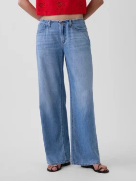 Laag uitgesneden, ultrazachte, loszittende Jeans in jaren ’90-stijl