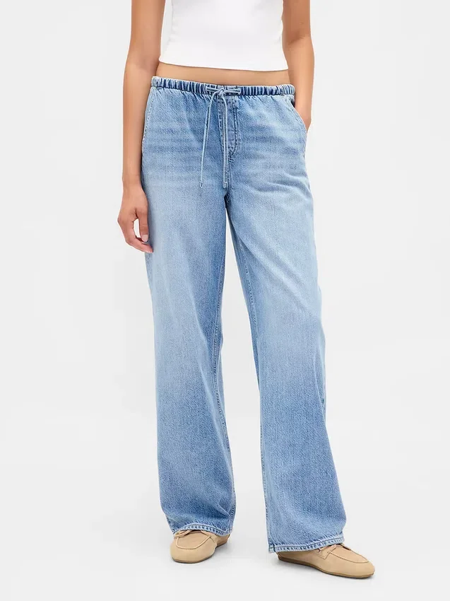 Laag uitgesneden, ultrazachte, loszittende Jeans in jaren '90-stijl