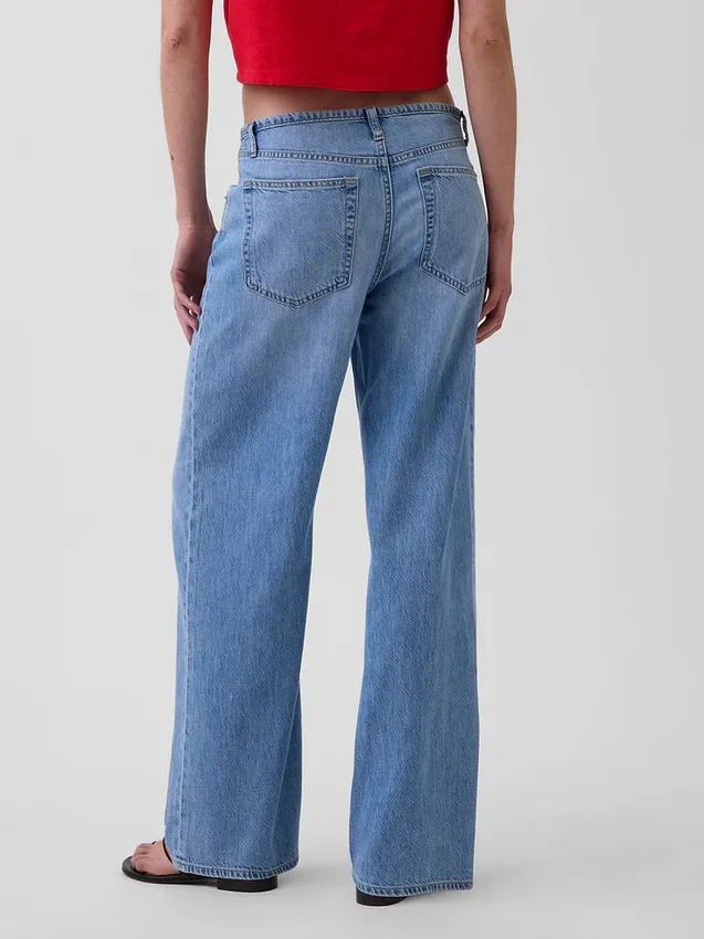 Laag uitgesneden, ultrazachte, loszittende Jeans in jaren '90-stijl