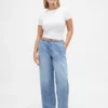 Laag uitgesneden, ultrazachte, loszittende Jeans in jaren '90-stijl