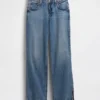 Laaggetailleerde '90s-Jeans met losse, gespleten zoom