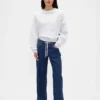 Laaggetailleerde '90s-Jeans met trekkoord en losse pasvorm