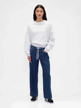 Laaggetailleerde '90s-Jeans met trekkoord en losse pasvorm