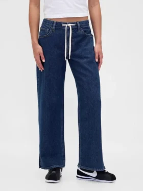 Laaggetailleerde ’90s-Jeans met trekkoord en losse pasvorm