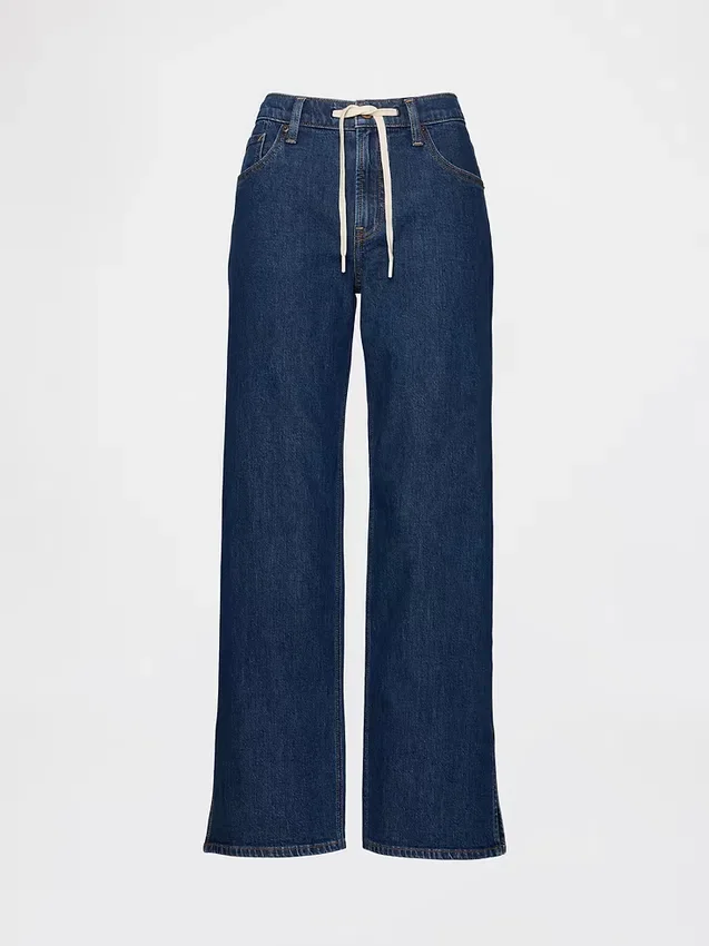 Laaggetailleerde '90s-Jeans met trekkoord en losse pasvorm