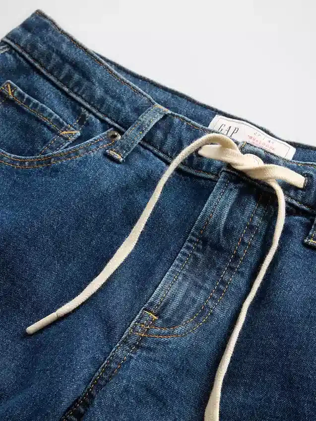Laaggetailleerde '90s-Jeans met trekkoord en losse pasvorm