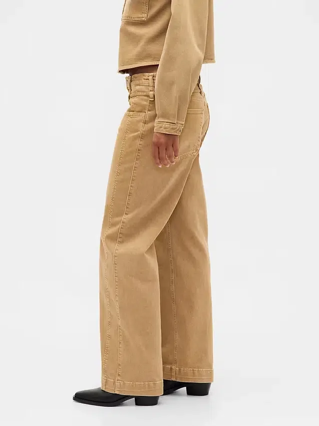 Laaggetailleerde '90s losse micro-riemjeans