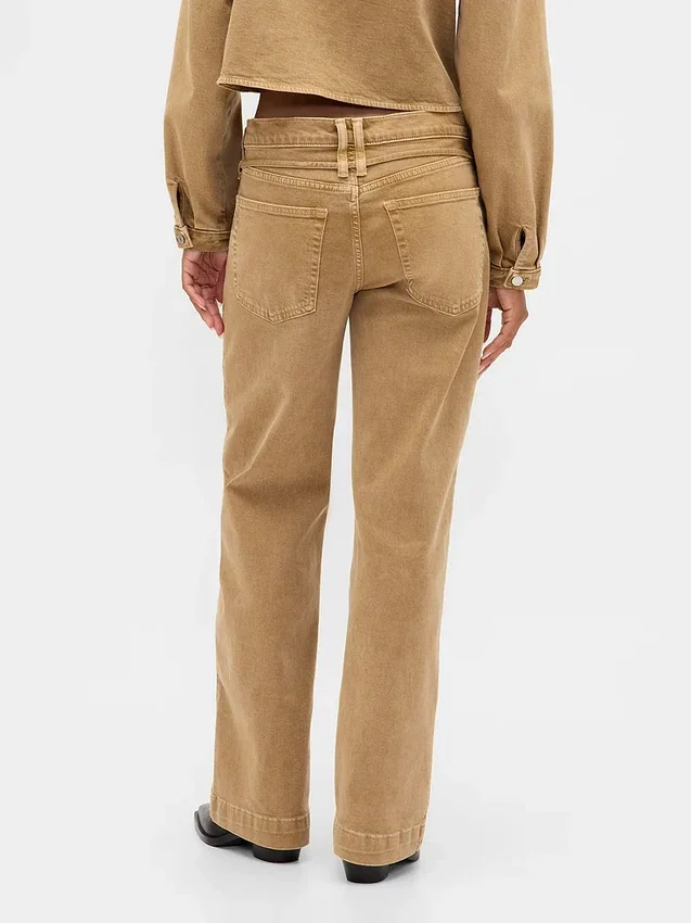Laaggetailleerde '90s losse micro-riemjeans