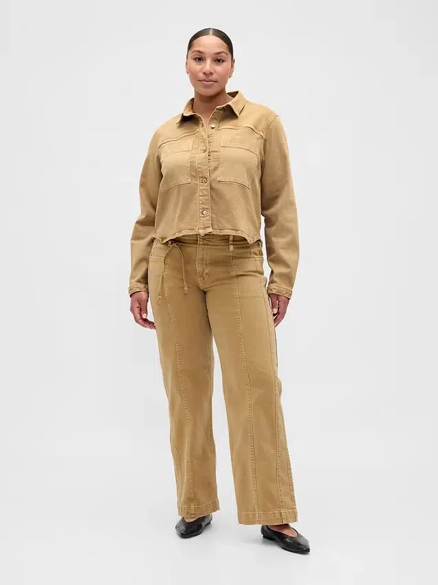 Laaggetailleerde '90s losse micro-riemjeans