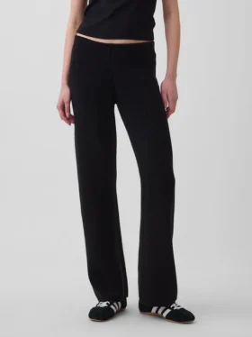 Laaggetailleerde katoenmix-trui met bootcut-stijl als broek