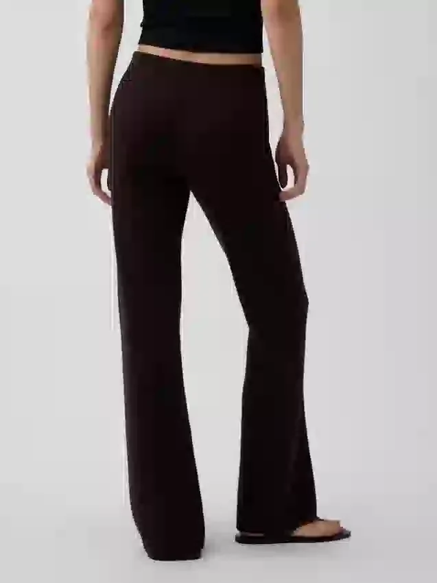 Laaggetailleerde katoenmix-trui met bootcut-stijl als broek